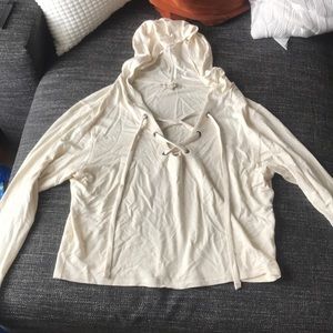 Cream crop hoodie